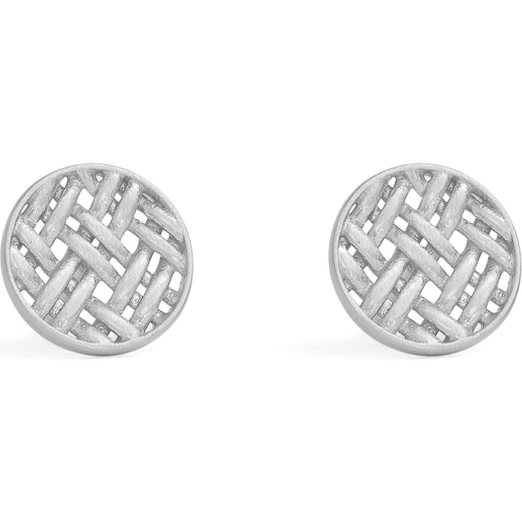 Dean Davidson Cinta Woven Stud Earrings In Gray