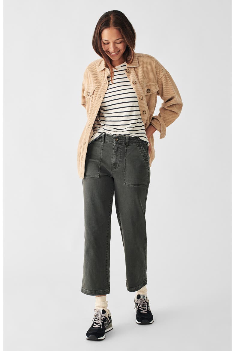 Organic Cotton Blend Utility Pants, Alternate, color, WASHED BLACK