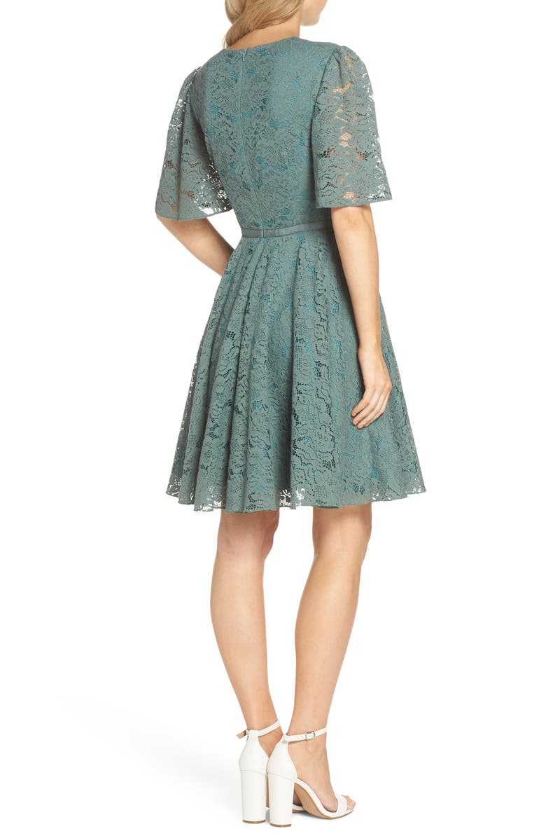 Gal Meets Glam Collection Harper Lace Fit & Flare Dress, Alternate, color, 