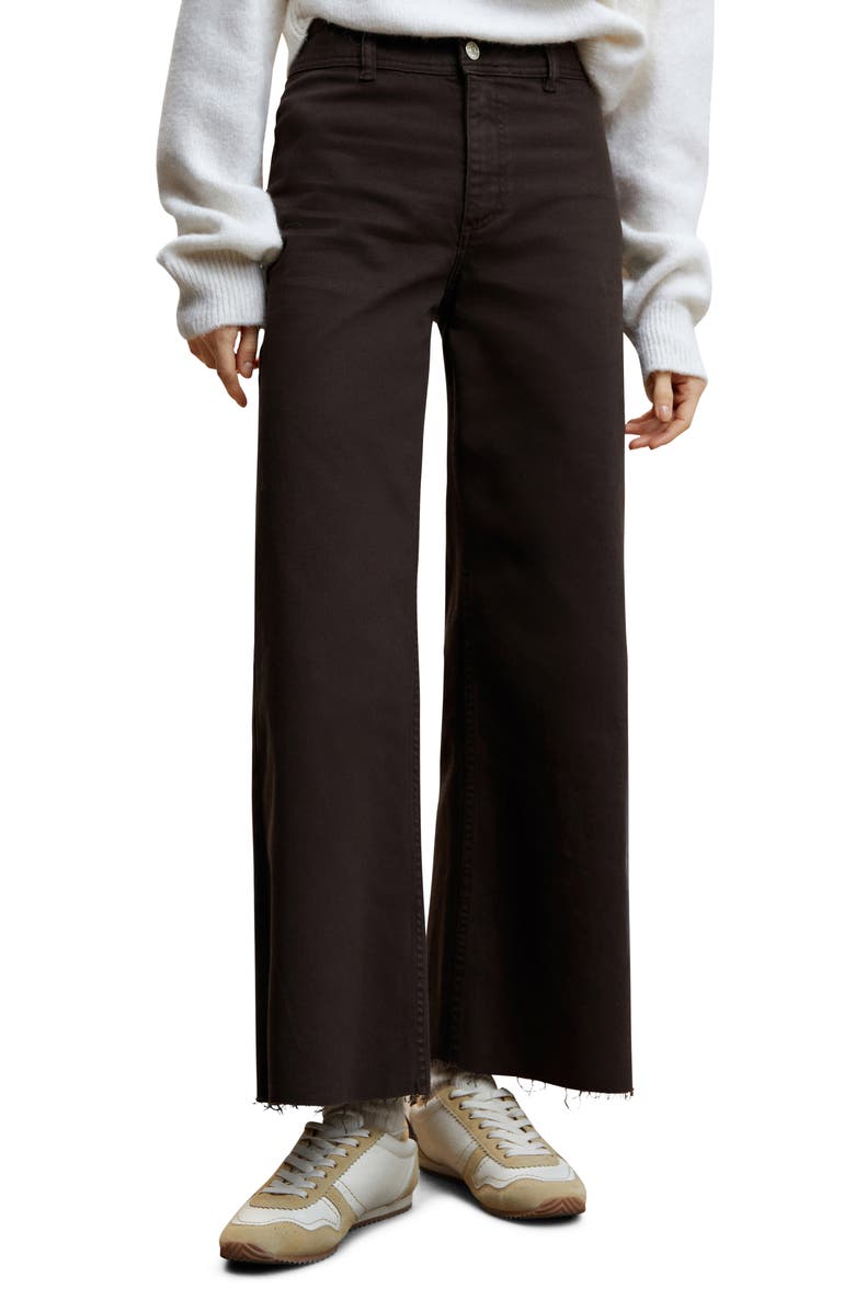MANGO High Waist Culotte Wide Leg Jeans, Main, color,