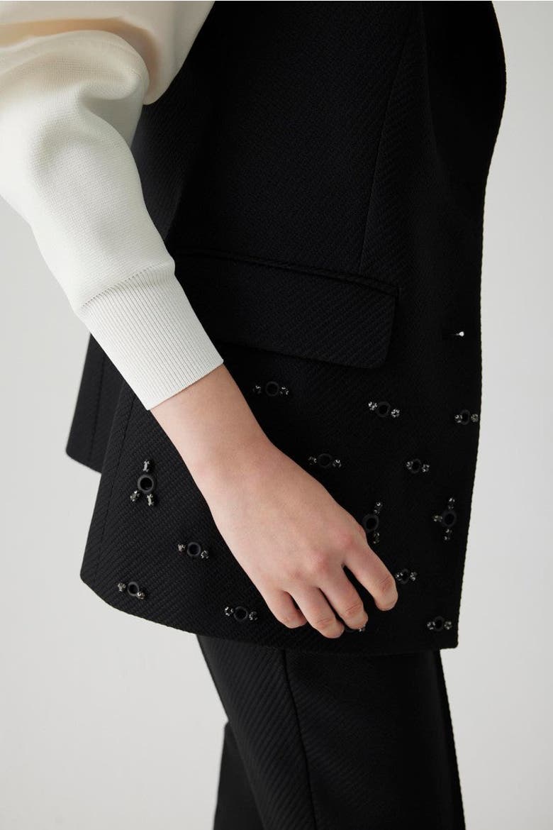 Aretha Embroidered Vest, Alternate, color, BLACK
