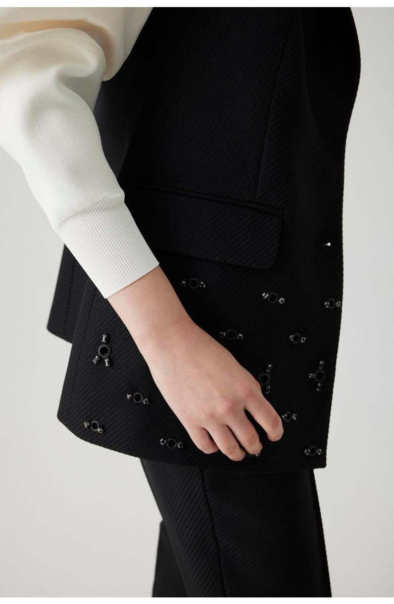 Exquise Aretha Embroidered Vest, Alternate, color, Black