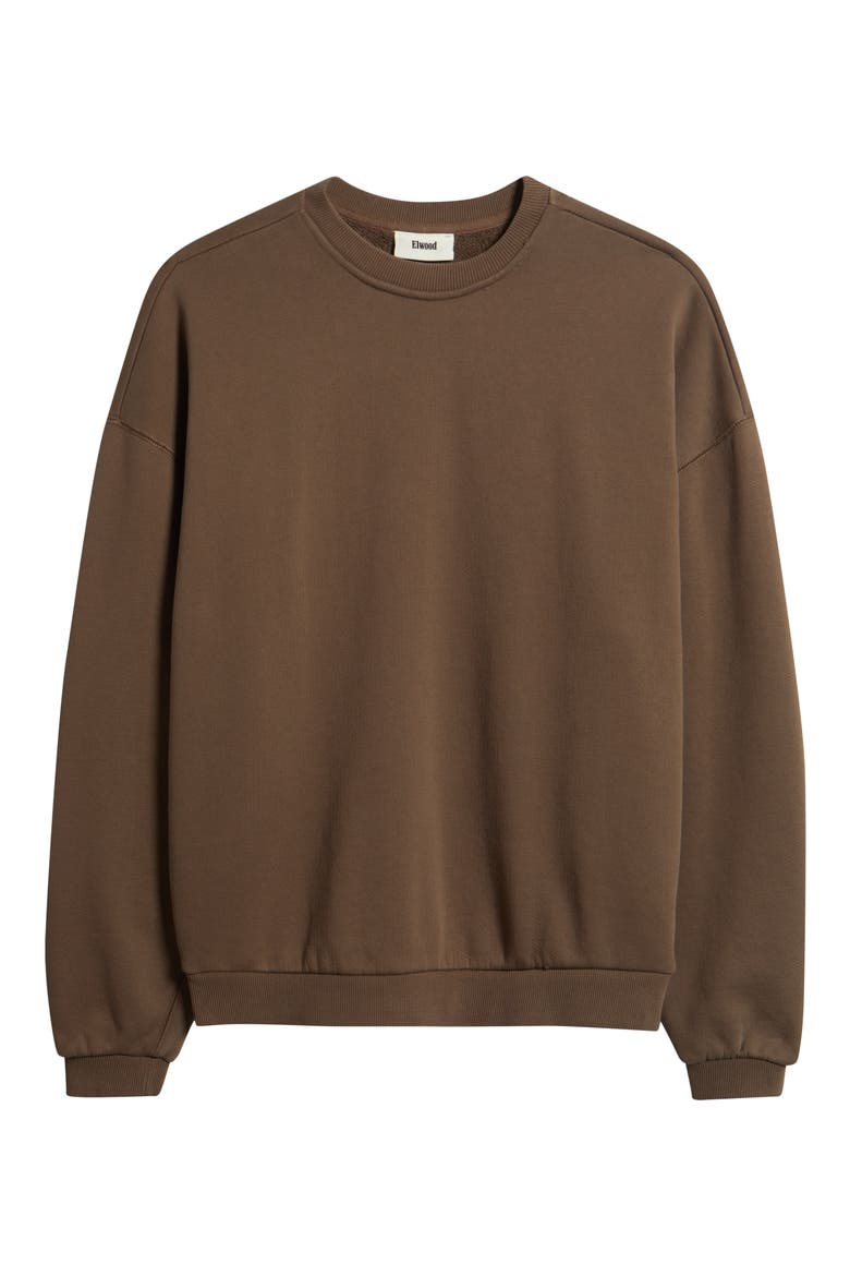 Core Oversize Crew Sweatshirt, Alternate, color, VINTAGE BROWN