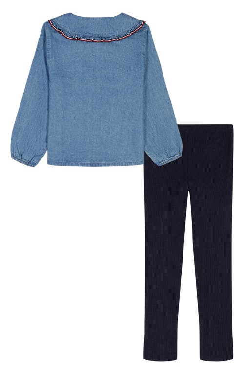 Tommy Hilfiger Denim Button-up Shirt & Leggings Set In Blue