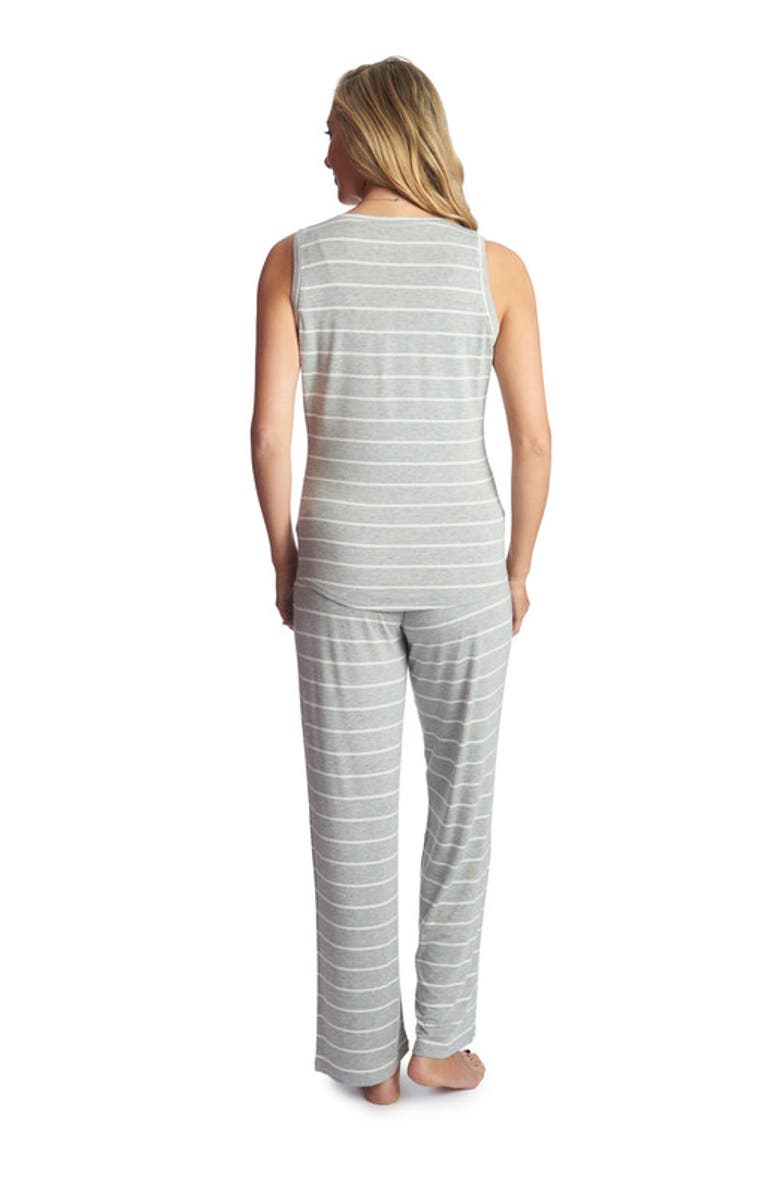 Everly Grey Joy During & After 2-Piece Maternity/Nursing Sleep Set, Alternate, color, Heather Grey Stripe