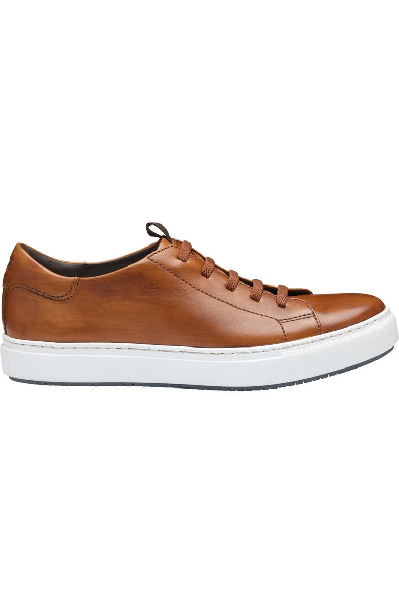 Johnston & Murphy Anson Lace To Toe Sneaker, Alternate, color, Brown Hand-Stained Calfskin