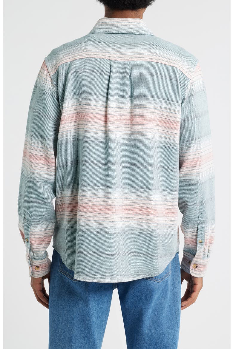 Summit Multi Stripe Flannel Button-Up Shirt, Alternate, color, OFF WHITE/ TEAL