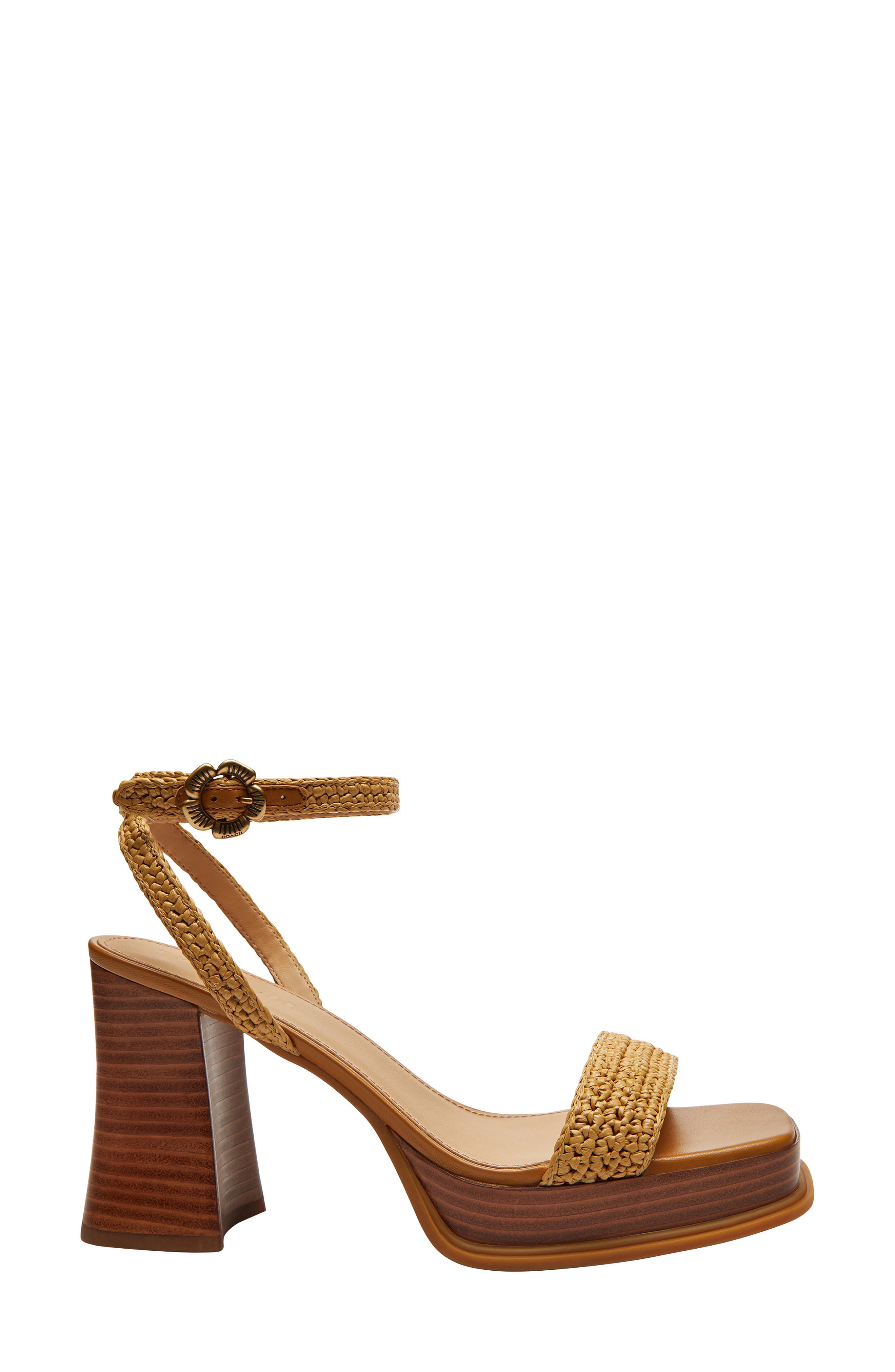 Tea Rose Raffia Platform Ankle Strap Sandal - image 2