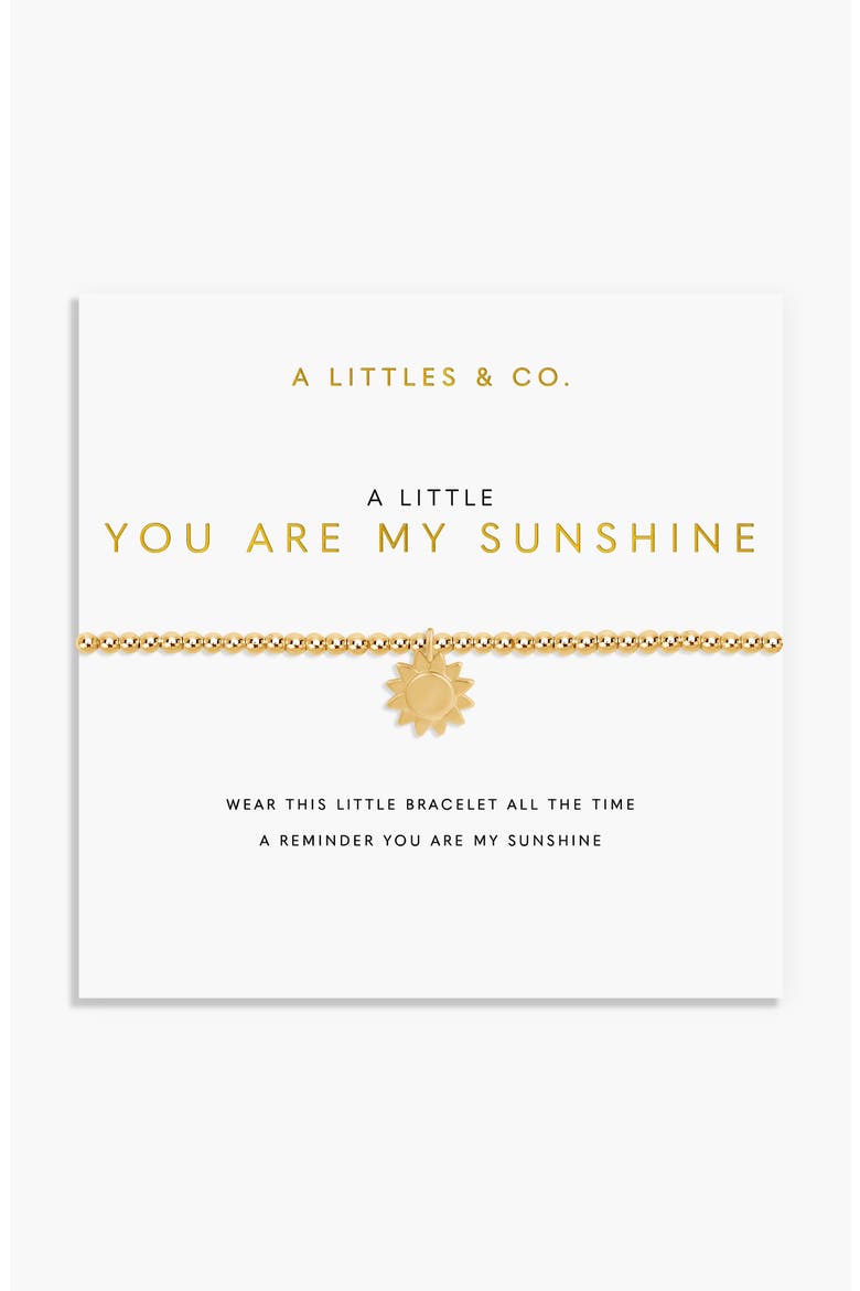 A Little 'You Are My Sunshine' Bracelet in Gold-Tone Plating, Main, color, Metallic Gold