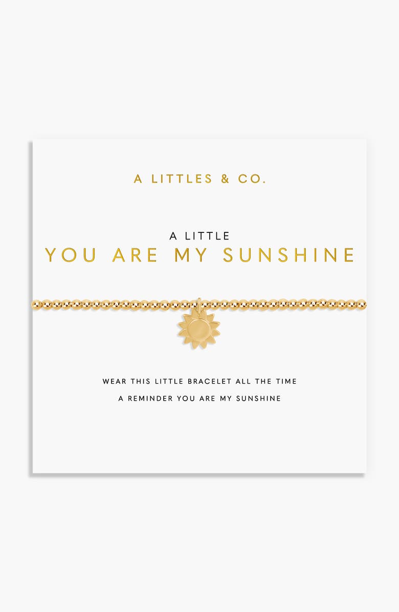 A Littles & Co A Little 'You Are My Sunshine' Bracelet in Gold-Tone Plating, Alternate, color, Metallic Gold