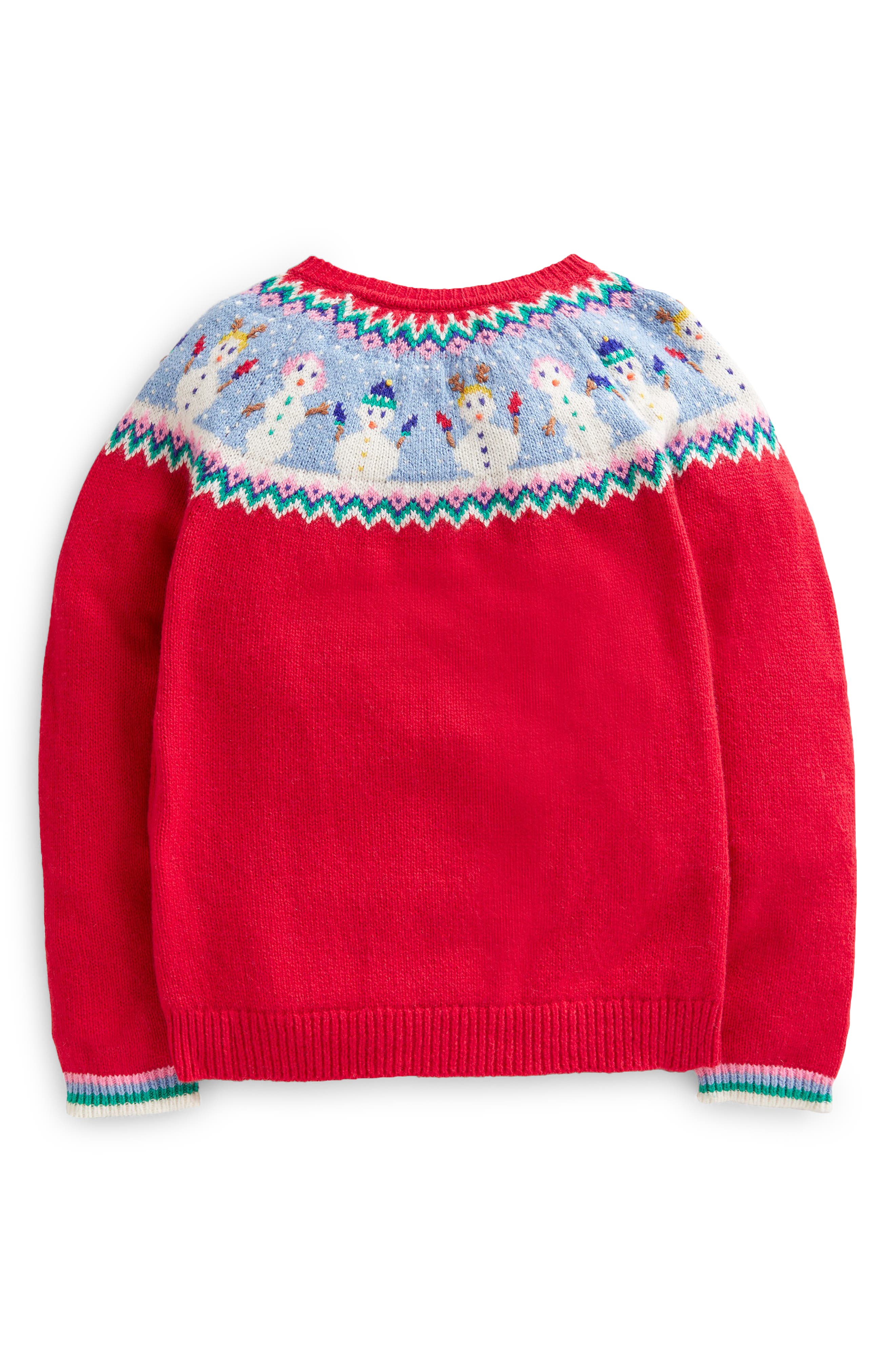 Mini Boden Kids' Snowmen Fair Isle Cardigan Sweater | Nordstrom