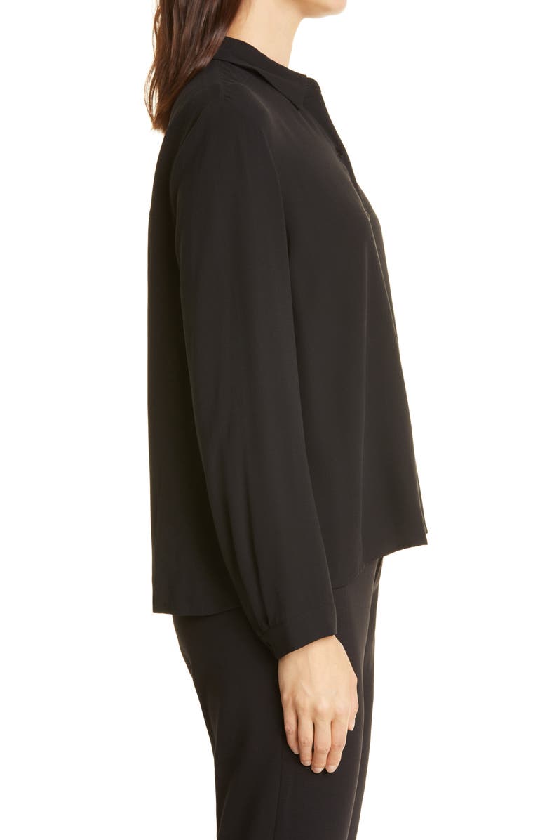 Eileen Fisher Classic Collar Easy Silk Button-Up Shirt, Alternate, color,