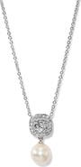 Nadri Undersea Cushion Halo Pearl Pendant Necklace