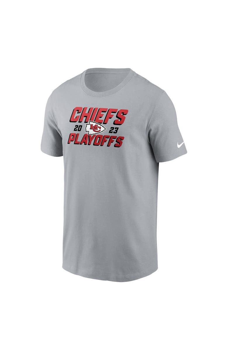 Nike Men's Nike Gray Kansas City Chiefs 2023 NFL Playoffs Iconic T-Shirt, Alternate, color, 