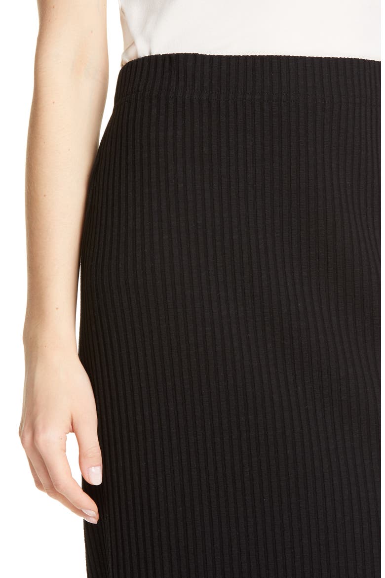 Rib Pencil Skirt, Alternate, color, BLACK