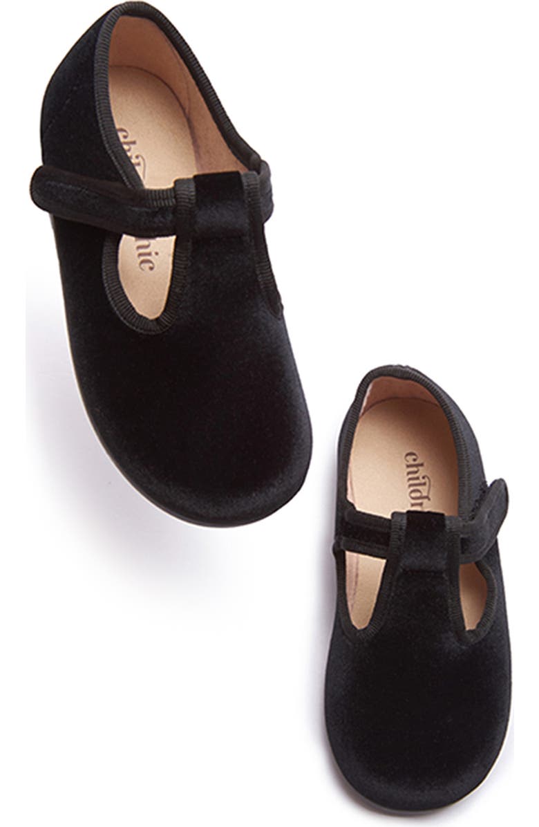 CHILDRENCHIC Kids' Velvet T-Strap Shoe, Alternate, color,