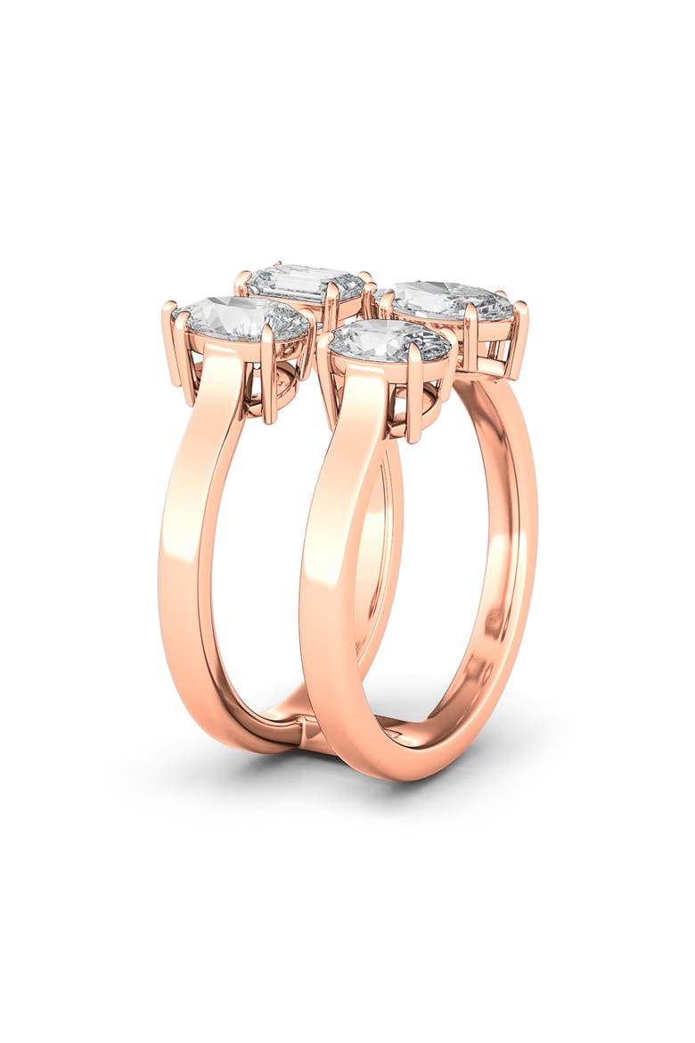 Fancy 4-Stone Lab Created Diamond Ring, Alternate, color, 18K ROSE GOLD