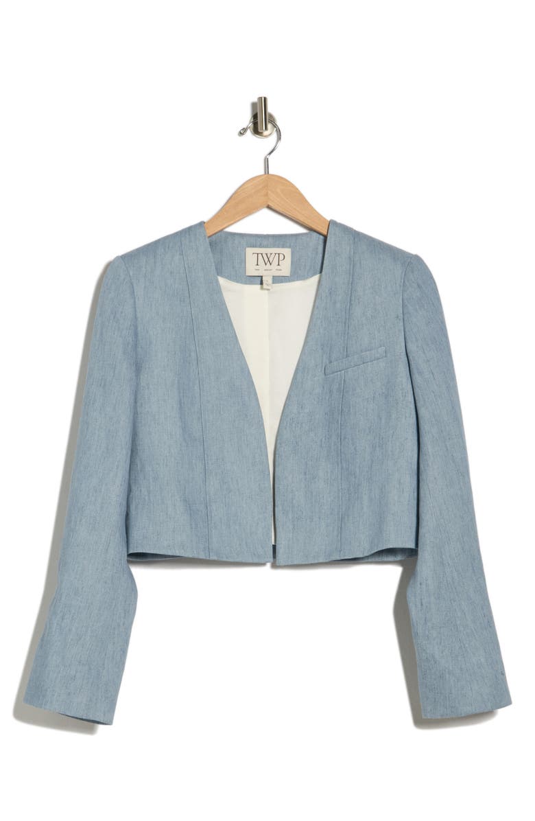 TWP Drink at Costes Hemp Crop Blazer, Main, color, Light Indigo