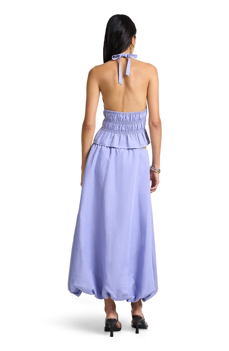 Onia Air Linen Smocked Halter Top, Alternate, color, Periwinkle