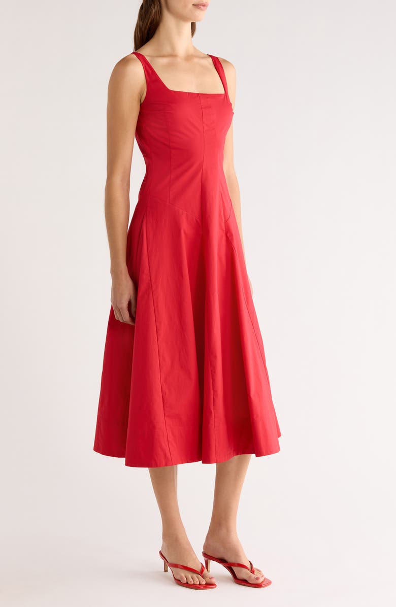 STAUD Willow A-Line Dress, Alternate, color, Cherry