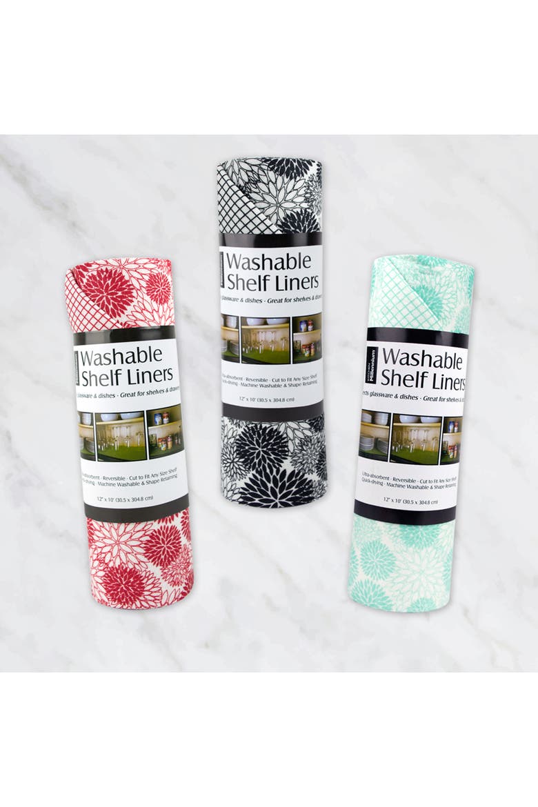 Reusable Shelf Liner Black Set/2, Alternate, color, Dahlia