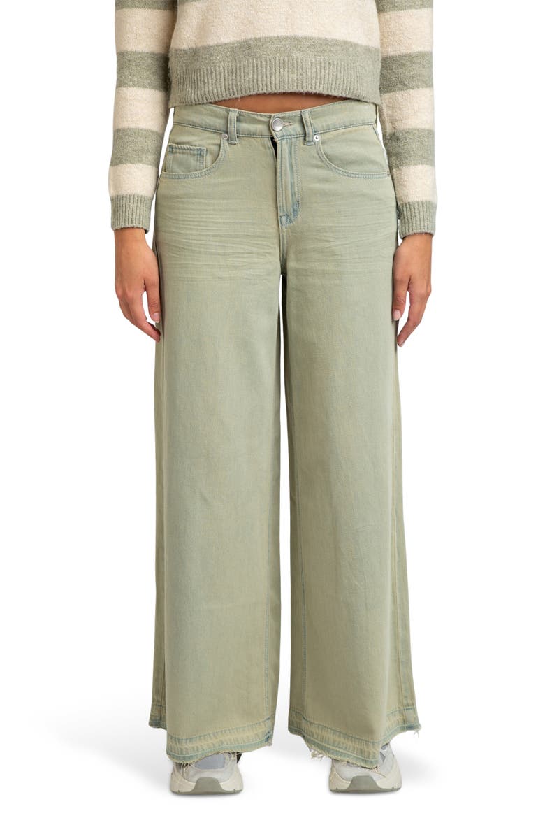 Tinted Overflow Wide Leg Jeans, Main, color, BLUE/ BEIGE ENZYME