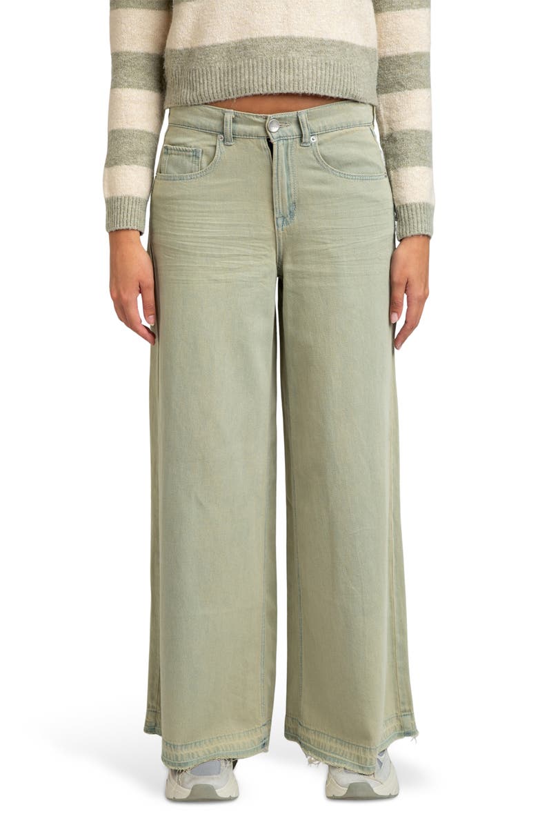 I Love Who I Am Tinted Overflow Wide Leg Jeans, Main, color, Blue/ Beige Enzyme