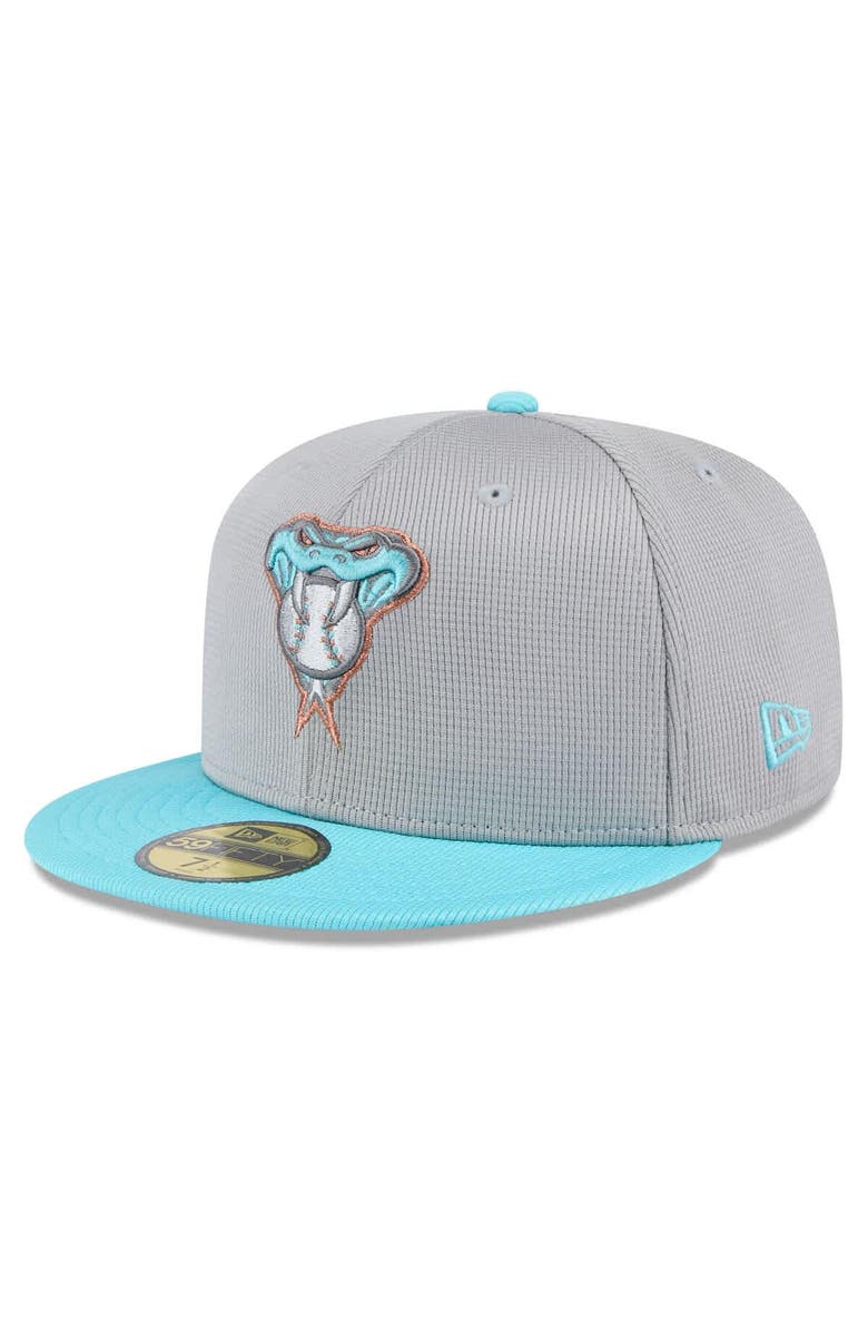 New Era Men's New Era  Gray/Teal Arizona Diamondbacks 2025 Batting Practice 59FIFTY Fitted Hat, Main, color, 