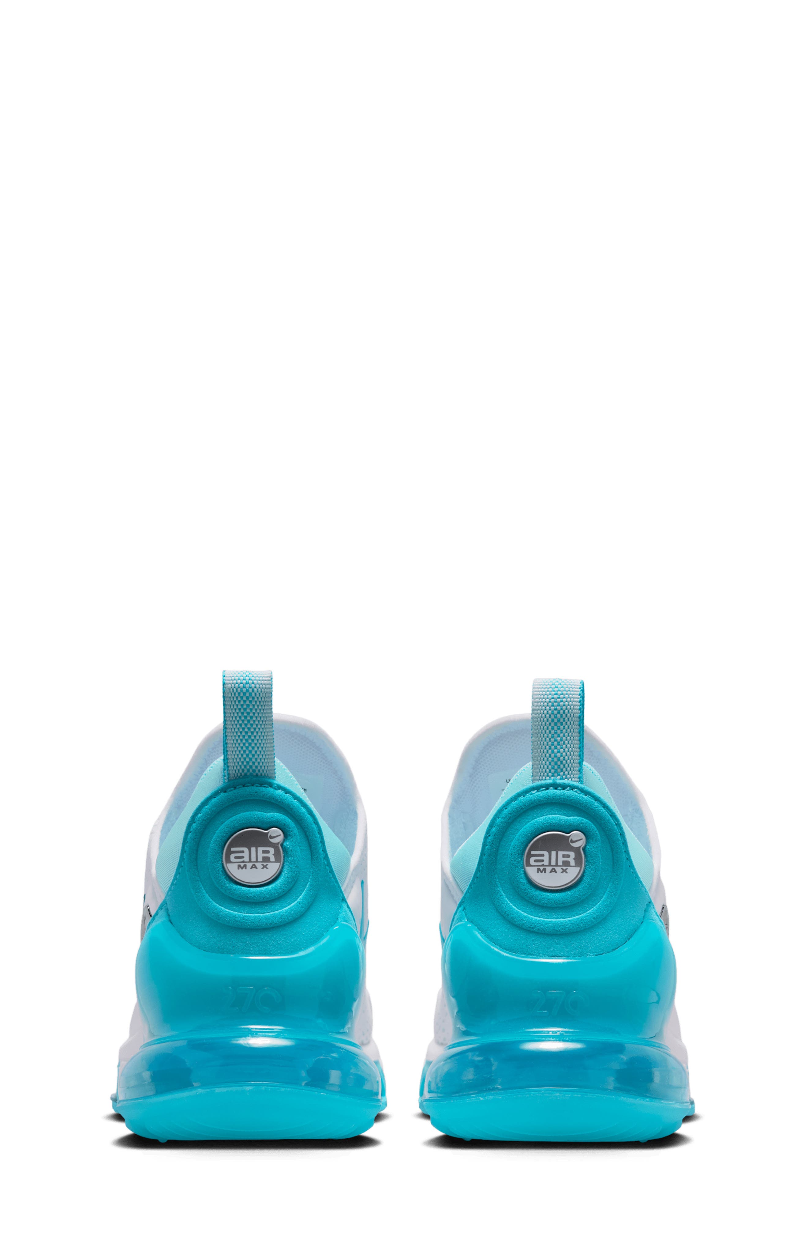 Nike Kids' Air Max 270 Premium Sneaker, Alternate, color, White/ Copa/ Teal Tint/ Blue