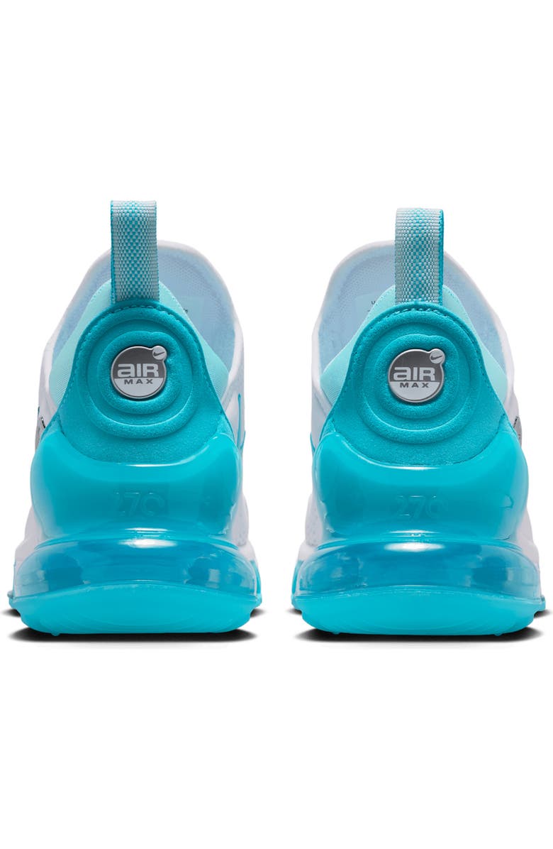 Nike Kids' Air Max 270 Premium Sneaker, Alternate, color, White/ Copa/ Teal Tint/ Blue