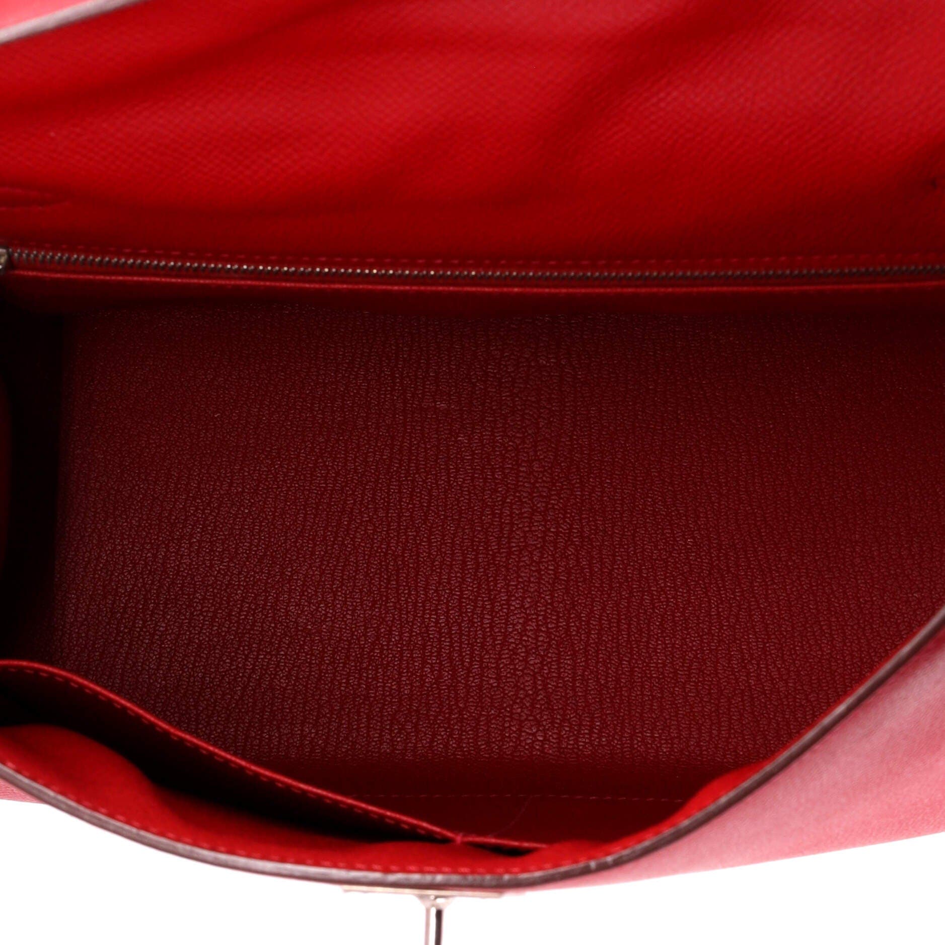 Pre-Owned Hermes Kelly Handbag Red Epsom with Palladium Hardware 28, Alternate, color, Rouge Casaque