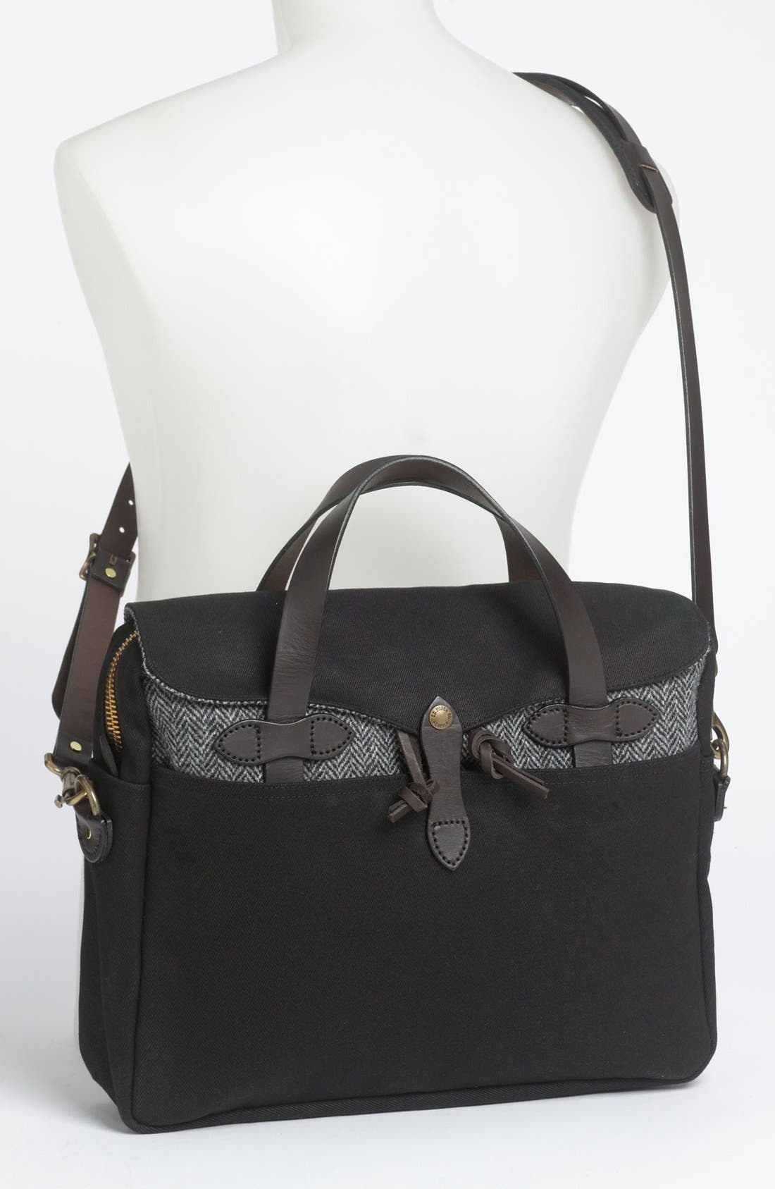 'Original' Twill Briefcase, Alternate, color, BLACK