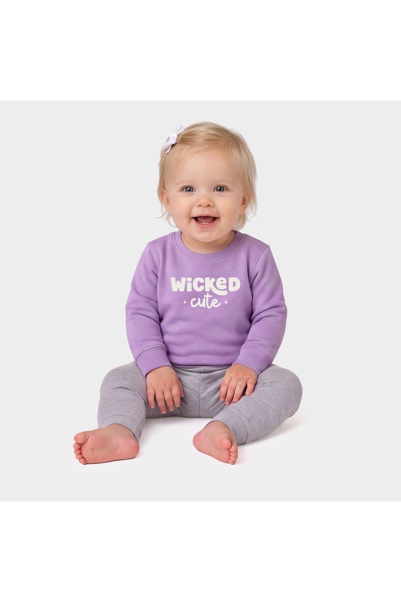 Wicked Cute Bold Infant Crew Fleece Sweatshirt, Alternate, color, Lavender