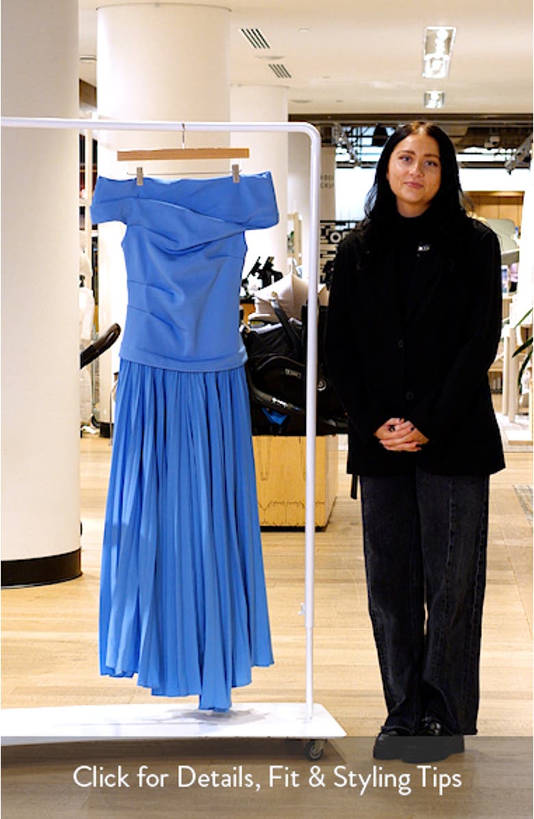 Haileypark Gathered Pleated Off the Shoulder Gown, sales video thumbnail
