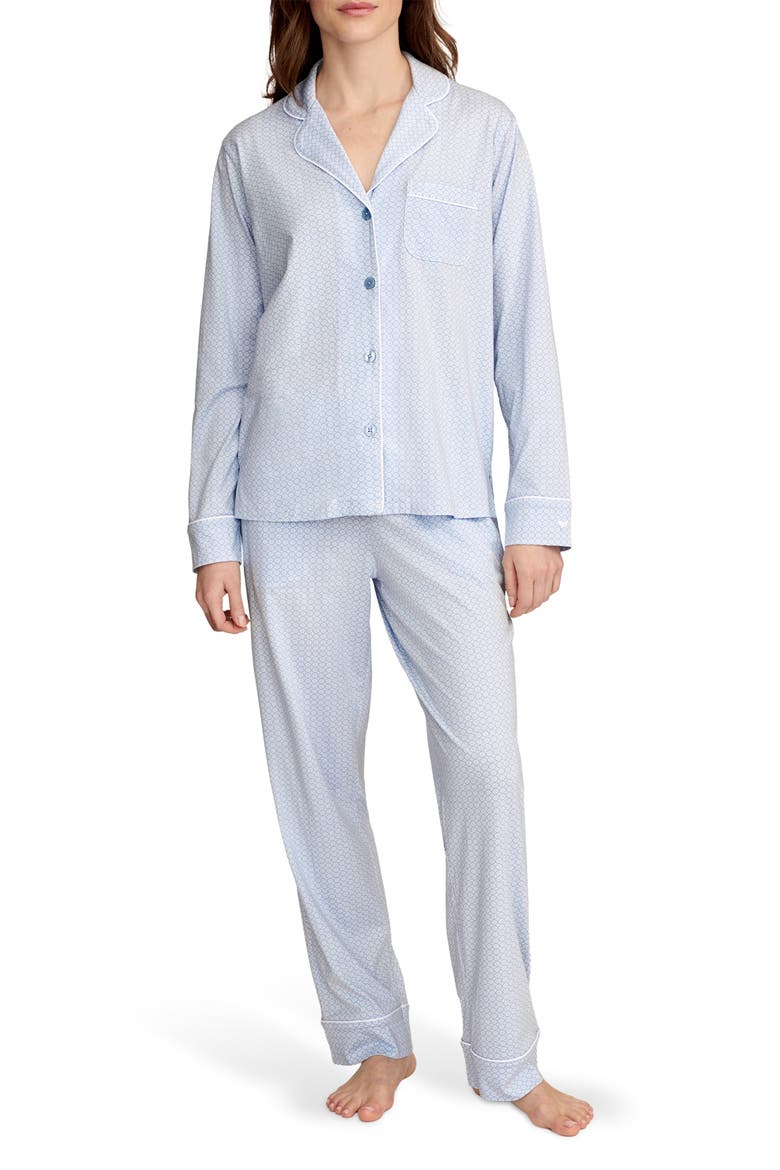 Geo Classic Lightweight Pima Cotton Pajamas, Main, color, BLUE