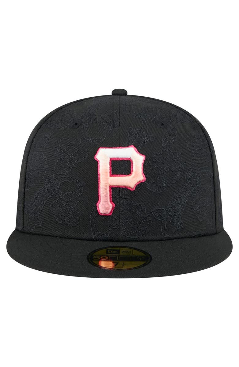 New Era Men's New Era Black Pittsburgh Pirates Tonal Koi 59FIFTY Fitted Hat, Alternate, color, 