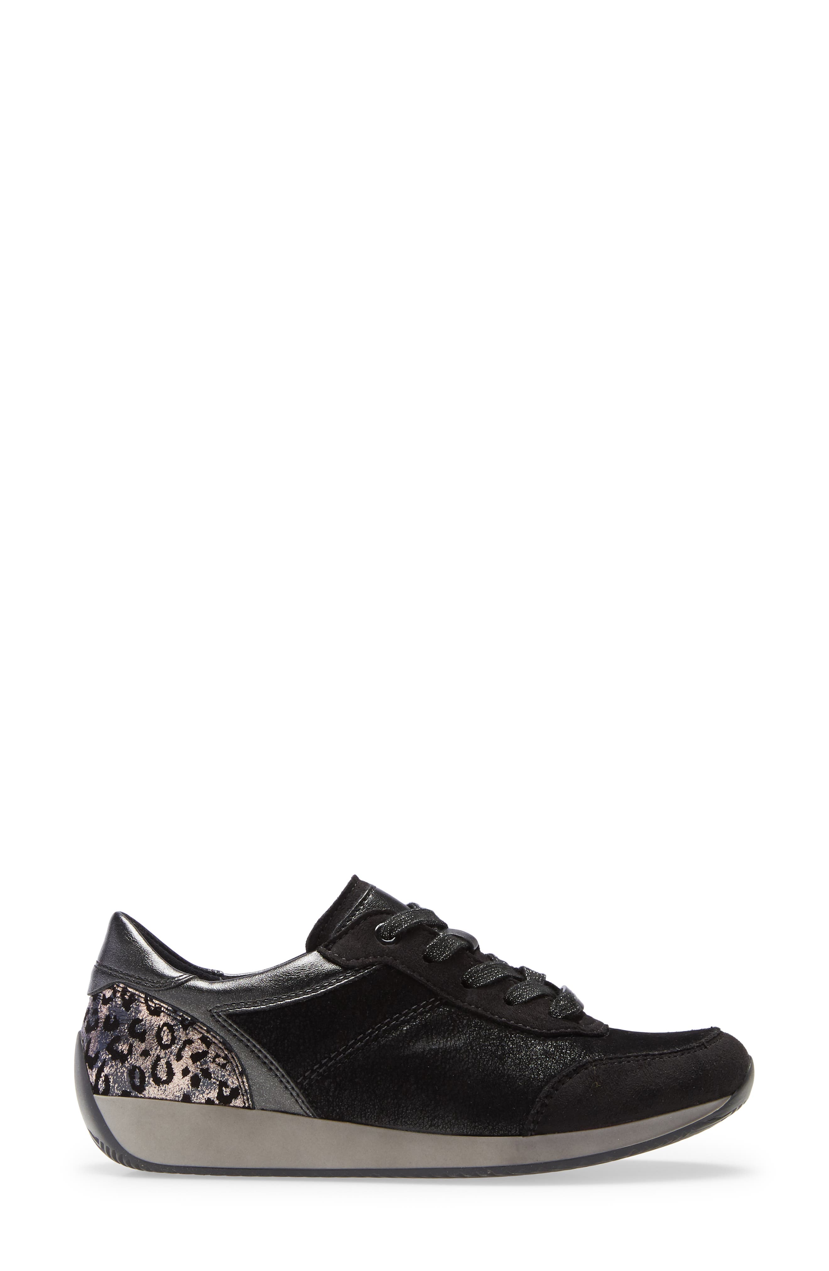 ara Lana Sneaker, Alternate, color, Black Scala Fabric