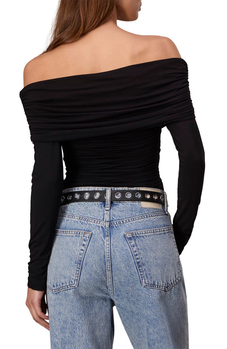 rag & bone Luca Off the Shoulder Long Sleeve Jersey Top, Alternate, color,