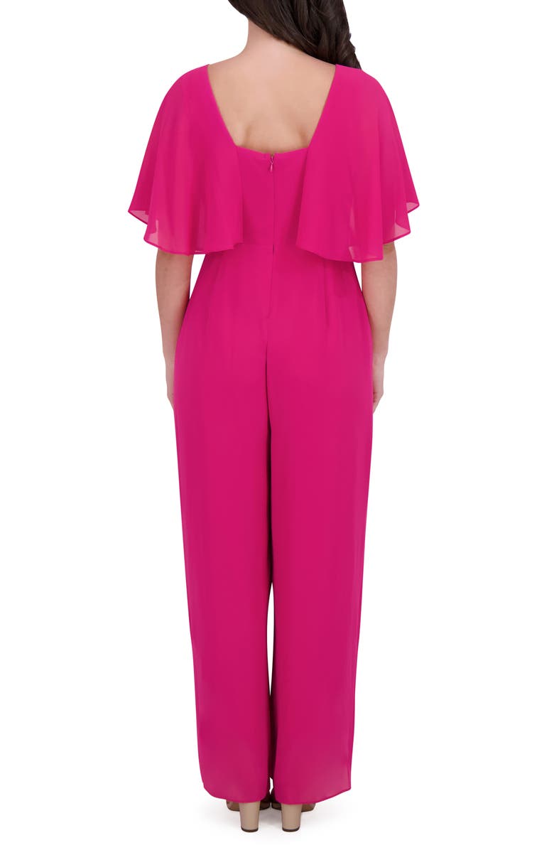 Kensie Plyr Wide Leg Jumpsuit, Alternate, color, Raspberry
