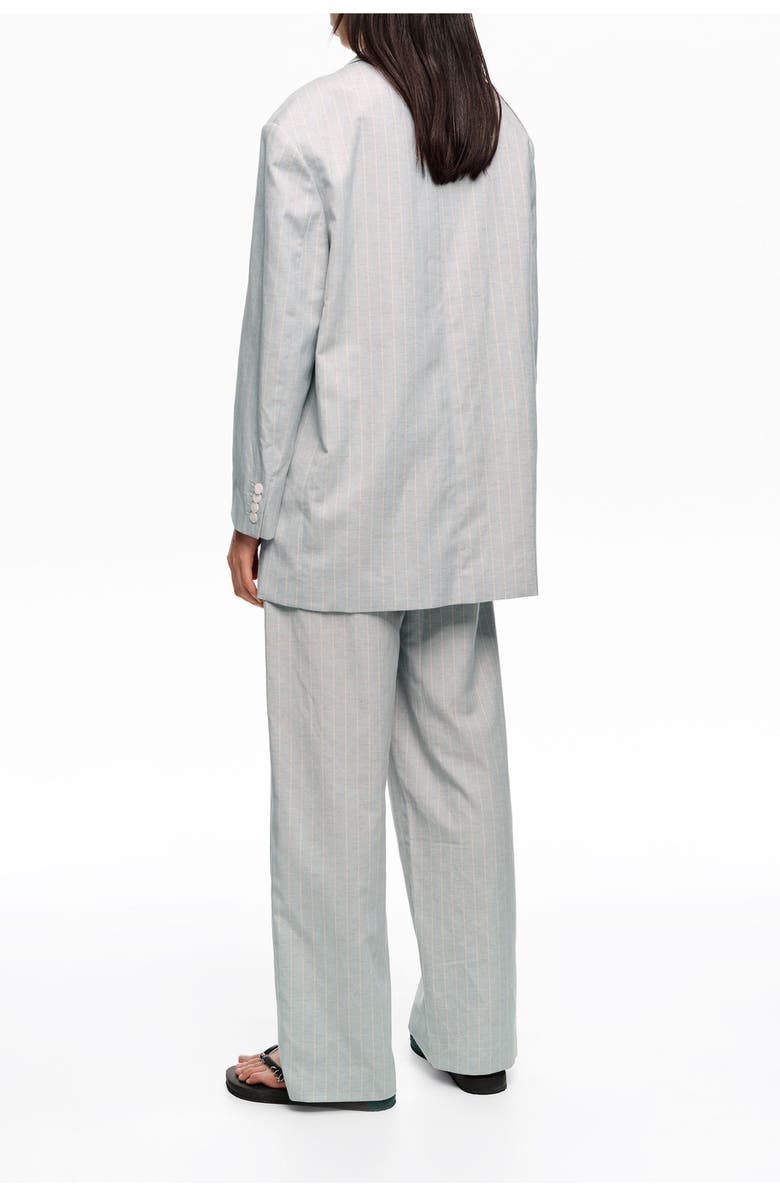 Bimba y Lola Striped Darted Trousers, Alternate, color, Light Grey
