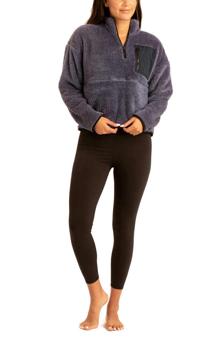 Katya Half Zip Fleece Jacket, Alternate, color, INDIGO SEA / NIGHT SKY