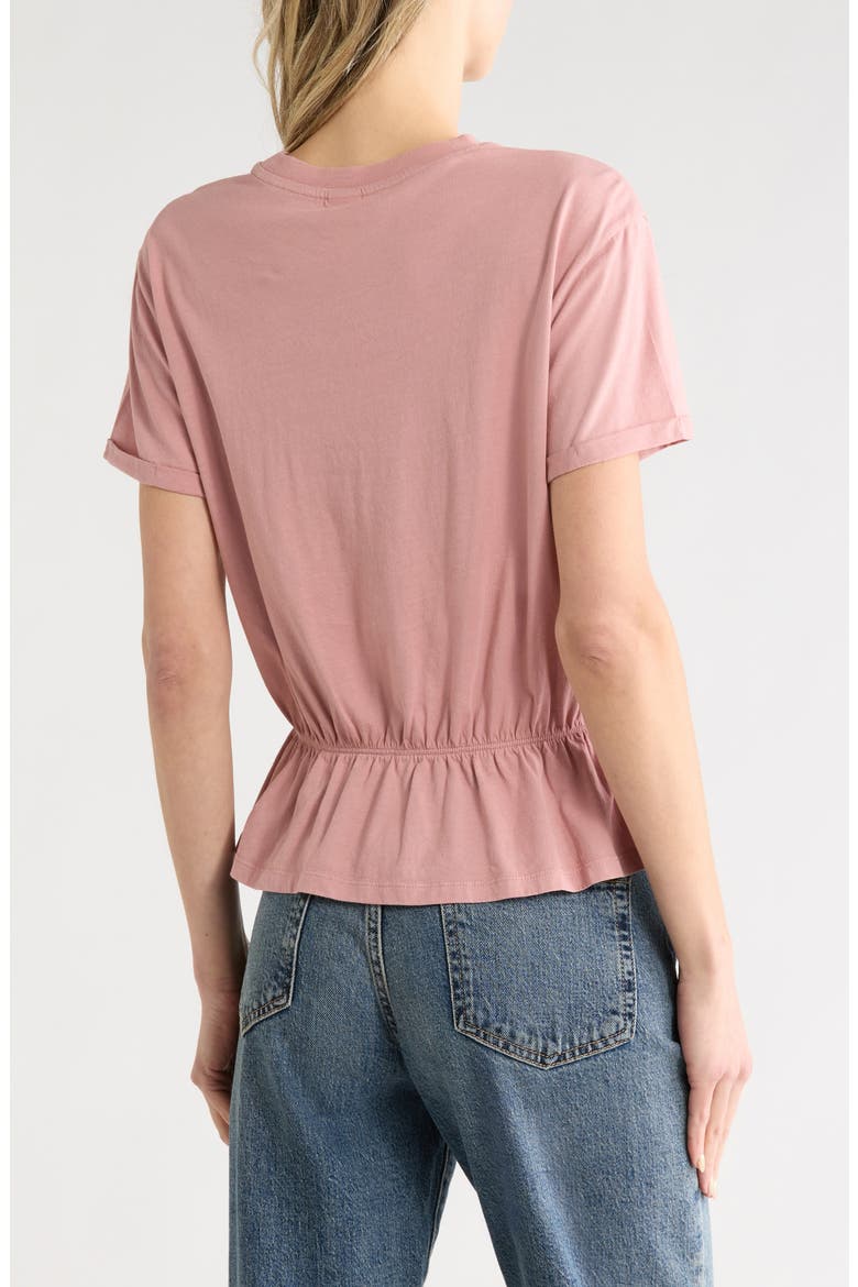 Cinch Waist Short Sleeve Tee, Alternate, color, PINK TIMBER