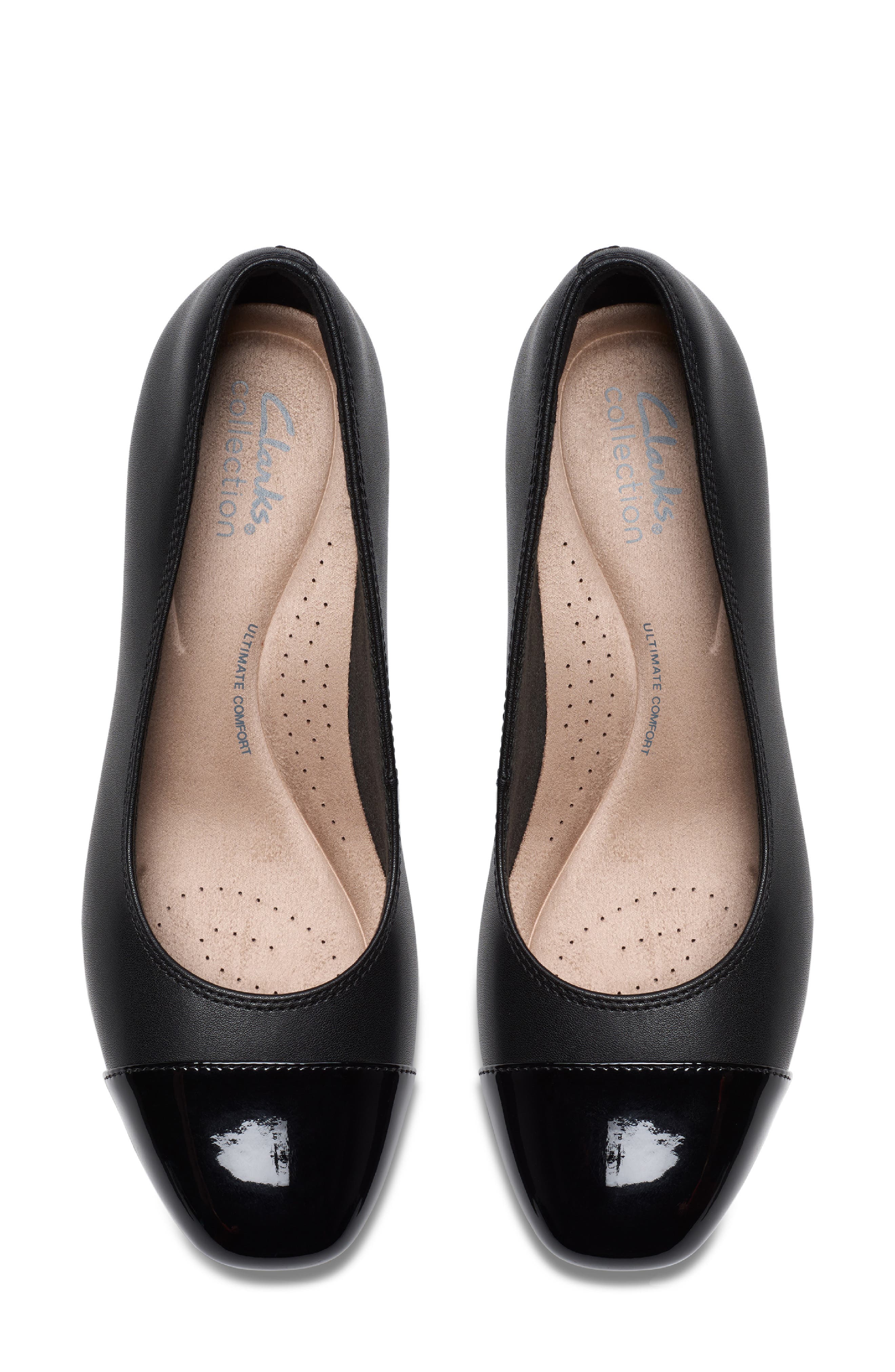 Iridessa Cap Toe Pump - Wide Width Available, Alternate, color, BLACK LEATHER