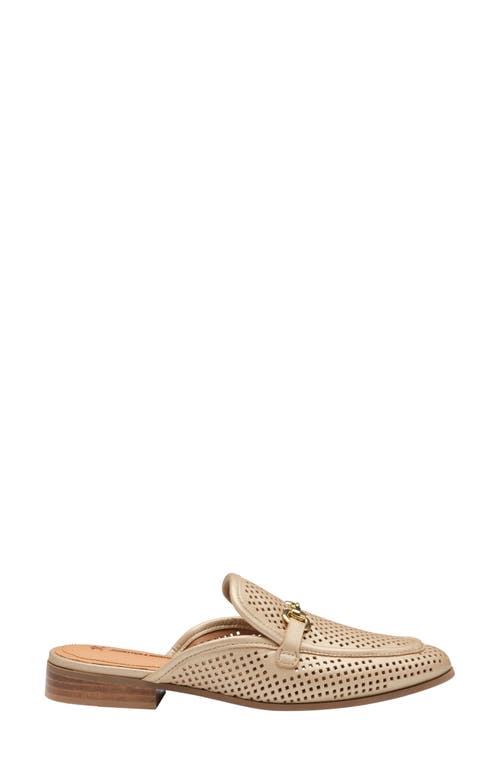 Johnston & Murphy Ali Perforated Bit Mule In Sand Pearlized Glove Leather