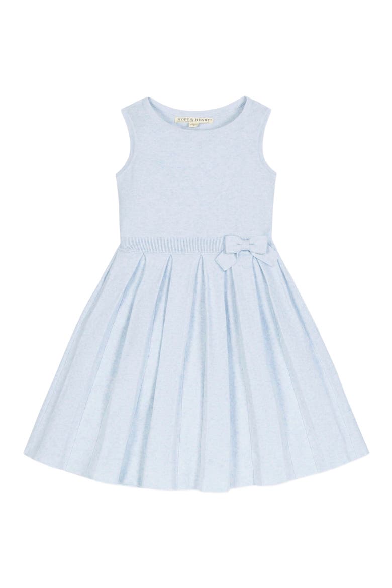 Girls' Organic Pleated Sweater Dress, Kids, Alternate, color, Light Blue Heather