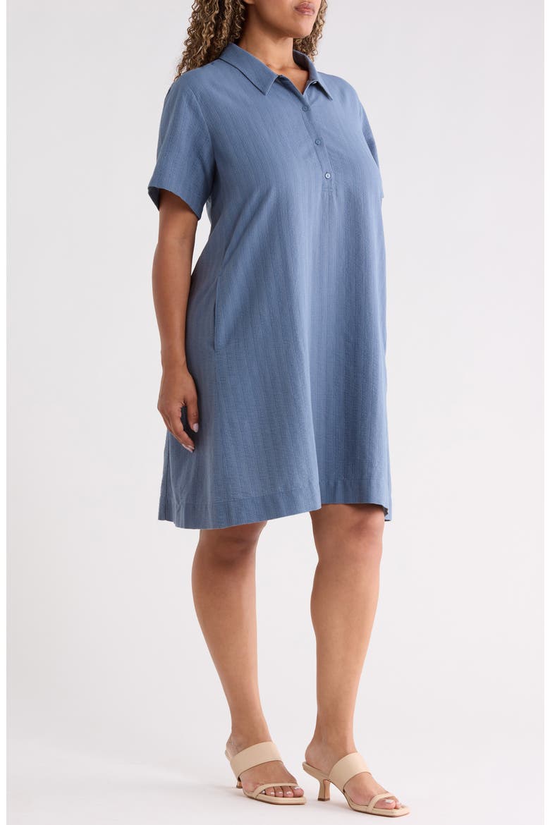 Pinstripe Shift Dress, Alternate, color, COLD SPRAY