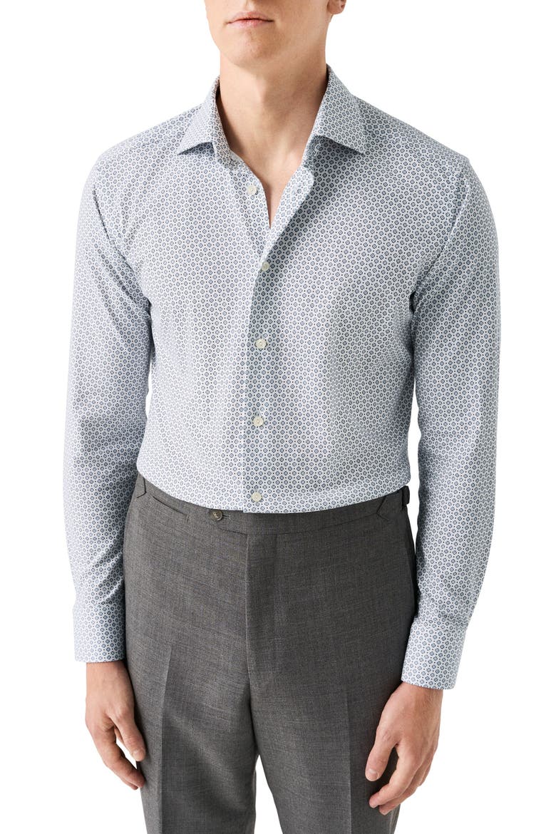 Slim Fit Medallion 4Flex Fit Stretch Jersey Dress Shirt, Main, color, MEDIUM BLUE