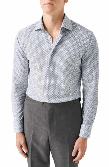 Eton Slim Fit Medallion 4Flex Fit Stretch Jersey Dress Shirt