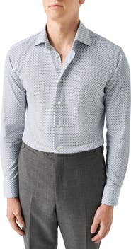 Eton Slim Fit Medallion 4Flex Fit Stretch Jersey Dress Shirt