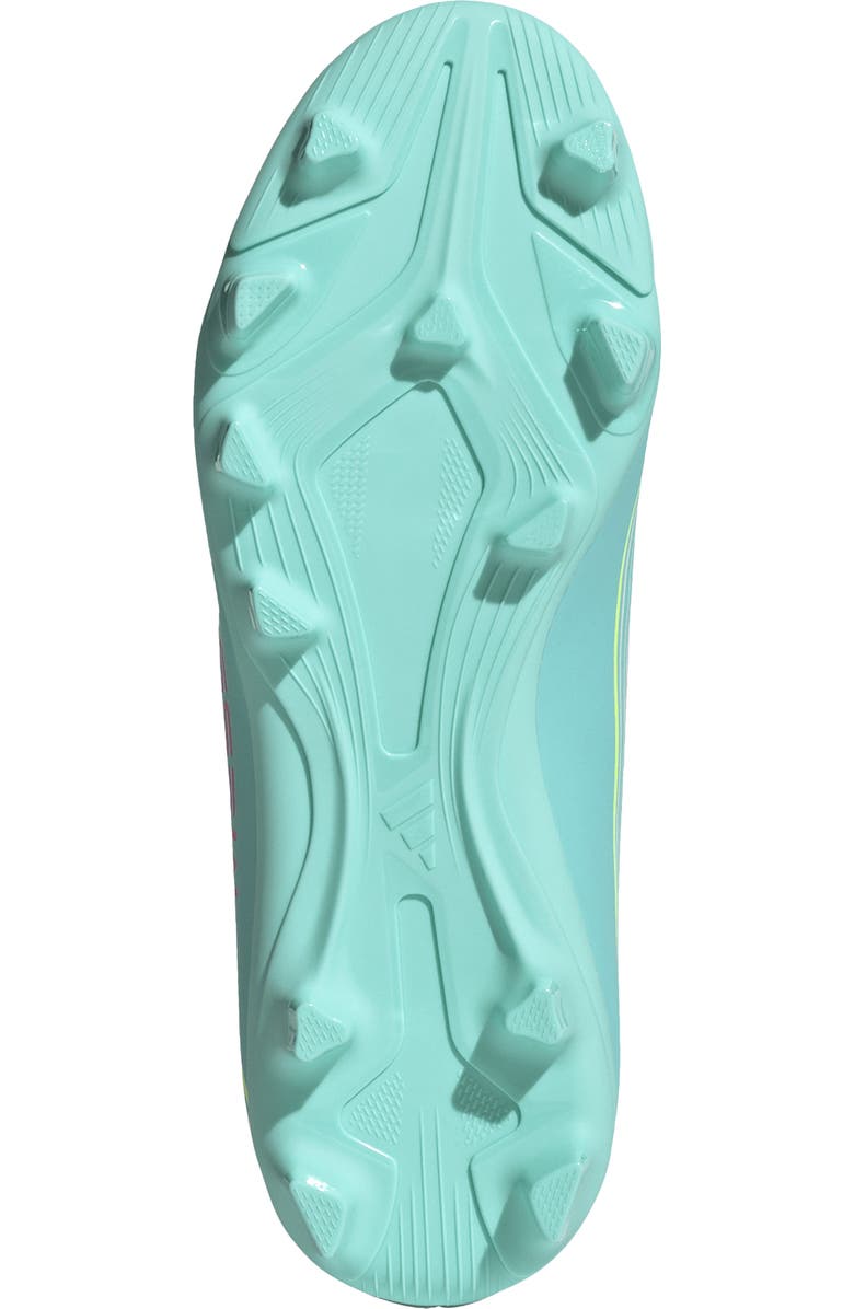 adidas Kids' F50 Messi Club Soccer Cleat, Alternate, color, White/ Lucid Pink/ Aqua